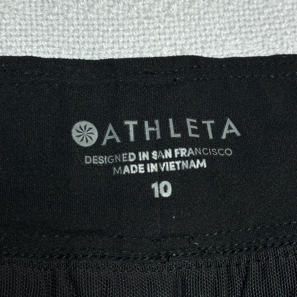Athleta Attitude Pants Womens 10 Ruched Legs Lightweight Stretch Jogger Black - Picture 3 of 13